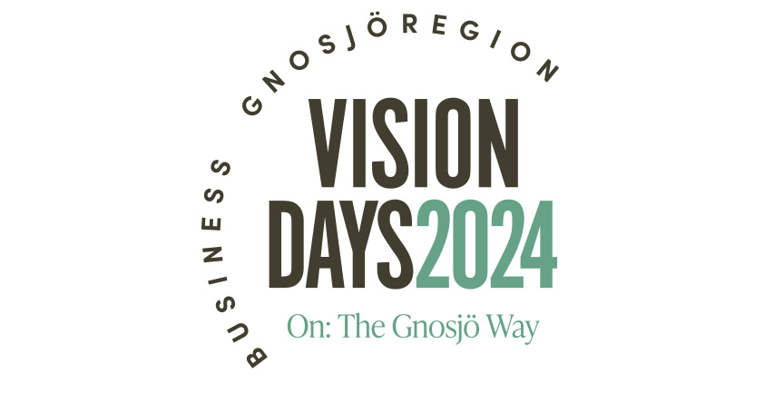 Logga med texten "Vision Days 2024 - On: the Gnosjö Way. Business Gnosjöregion".